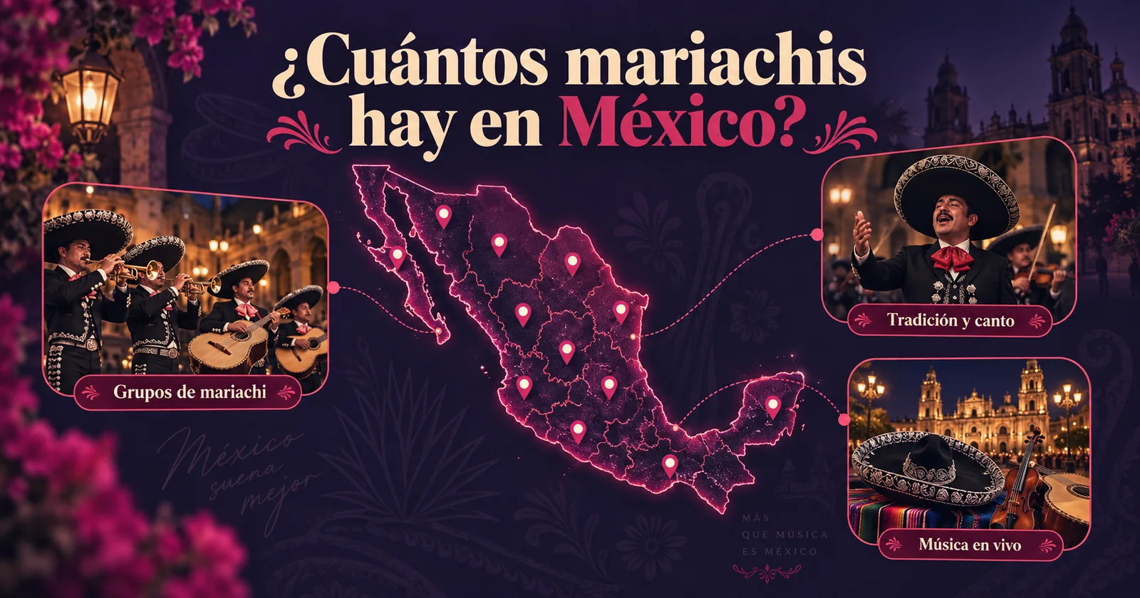 Grupo de mariachi tocando en una plaza de México para el artículo ¿Cuántos mariachis hay en México en 2026?